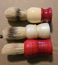 3 Vintage Boar Bristle Shaving Brushes Ever Ready Peerless