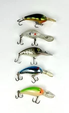 Vintage Crankbait Fishing Lures Various Brands & Colors -Lot Of 5
