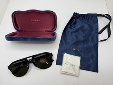 Gucci GG0170S 001 Sunglasses Unisex Plastic Aviator Style