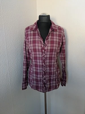 Guess Damen Bluse lila Größe L kariert Glitzer - Bild 1 von 4