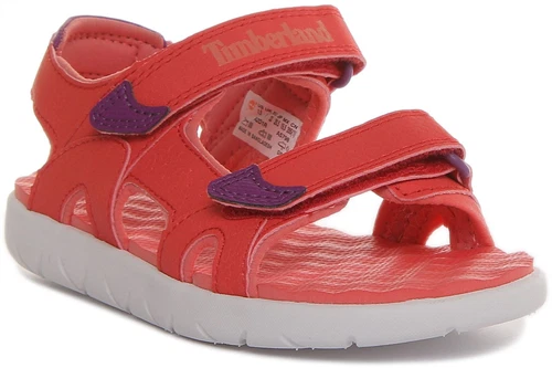 Timberland A2D1R Sandali Strappy Perkin Row Per Bambine In Rosa Taglia UK 1 14