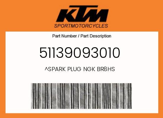 KTM Genuine Spark Plug Ngk Br8Hs - 51139093010