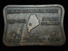 PG21113 VINTAGE 1990 RUMFORD COGENERATION PROJECT ENERGY BRASSTONE BUCKLE