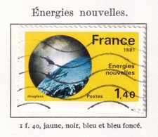 🦬STAMP / TIMBRE France Oblitéré N°2128 - Energies Nouvelles🦬