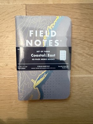 Field Notes Coastal East Pocket Notebooks, New Wrapped, Set of Three, FNC-38a