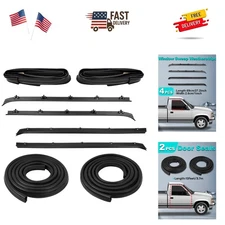 8PCS Door Seal Window Run Channel Sweep Felt Rubber Weatherstrip Kit Compatib...