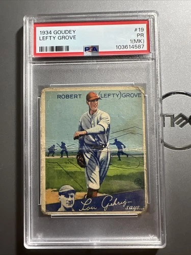 1934 Goudey Set-Break # 19 Lefty Grove PSA 1 MK Boston Red Sox