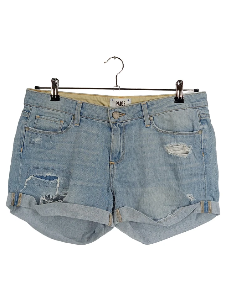 PAIGE Short en Jean Femme Bleu Effet Vieilli (EU 38, INT M, W29) - Photo 1/4