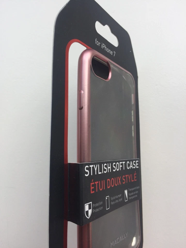 Новый стильный мягкий прозрачный чехол MacAlly LUXRP7MRS для iPhone 7 с отделкой из розового золота - Изображение 3 из 3