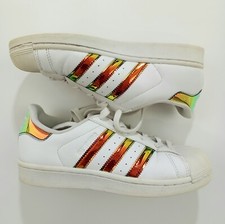 Adidas Originales Superstar J Zapatos Juveniles Iridiscentes Talla 5 Puntera Concha