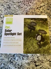 NEW One Stop Gardens 2pc SolarSpotlight Outdoor LED Lights
