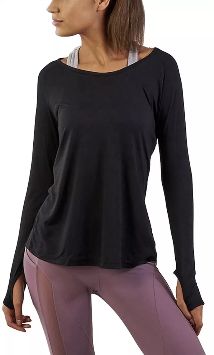 Long Sleeve Workout Top - Black