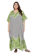 Kaftan Maxi Dress Kimono Sleeves V-Neck Women Long Sundress Boho Beach Cover Up