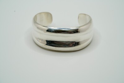 Vintage Sterling Silver 3d Abstract Brutalist Modernist Cuff 2.25'' x 2.5cm