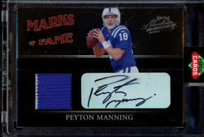 2006 Donruss Absolute PEYTON MANNING Marks Of Fame Game Worn Patch Auto /25