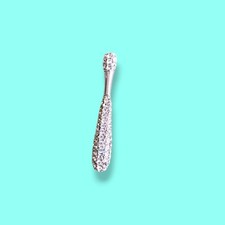 Silver Plate Pave Rhinestone Crystal Baseball Or Softball Bat Pendant