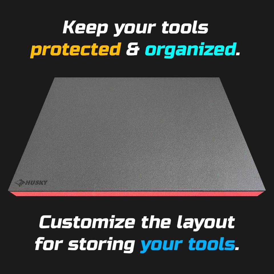 HUSKY shadow foam tool tray insert storage organizer toolbox tool kit set - Image 2 of 4