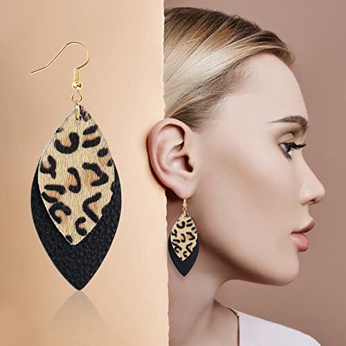 Leopard Print Earrings For Women Cheetah Print Earrings Animal Print Earrings - Bild 4 von 7