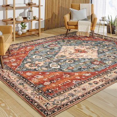 Boho Tribal Area Rug - 8X10 Large Living Room Area Rug for Bedroom Aesthetic, Wa