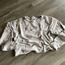 Women's Size XS Colsie French Terry Tie Dye Cropped Sweatshirt