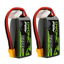 2X OVONIC 2200mAh 4S Lipo Battery 14.8V 35C With XT60 For RC Aircraft jet Boat