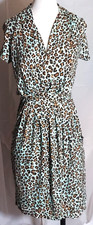 Karen Kane Aqua Leopard Print Dress Size XS