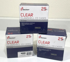 SKILCRAFT Clear CD/DVD Clamshell Cases Lot Of 3-75 total Flexible Case USA Made