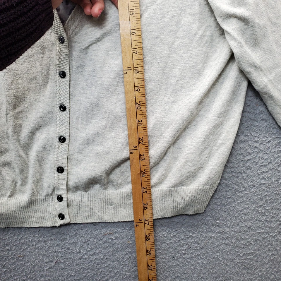 Gap Cardigan Sweater Womens XL Multi Knit Leopard Print Deep V Neck Button Front - Image 3 of 4