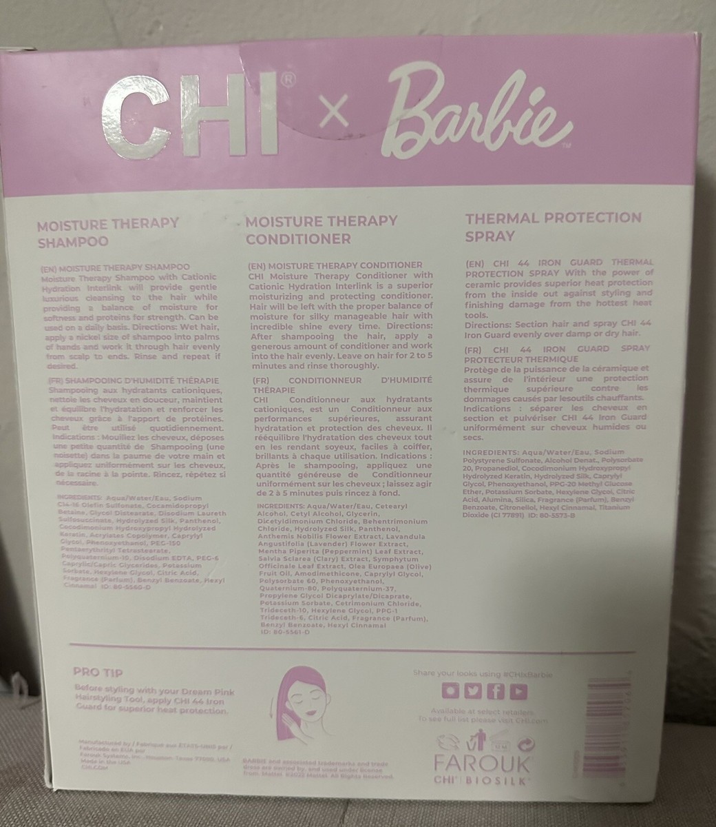 Chi x Barbie Collection Dream Pink 3 Piece Set plus NEW holographic travel bag Chi x Barbie Collection Dream Pink 3 Piece Set plus NEW  main image 3