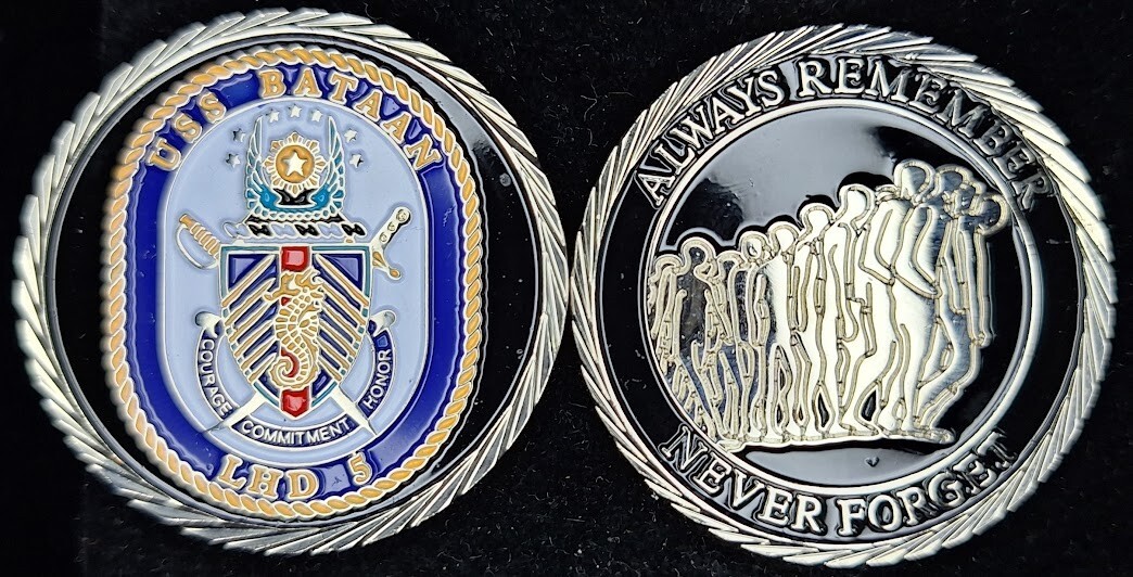 USS Bataan LHD-5 Navy Challenge Coin - Always Remember Never Forget