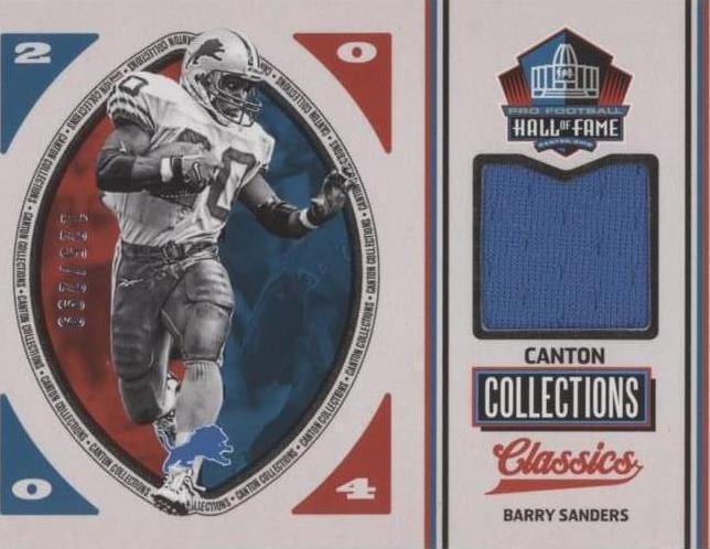 Canton Collection 2017 Panini Classics - Canton Collections Swatches Barry Sanders #HOF ...