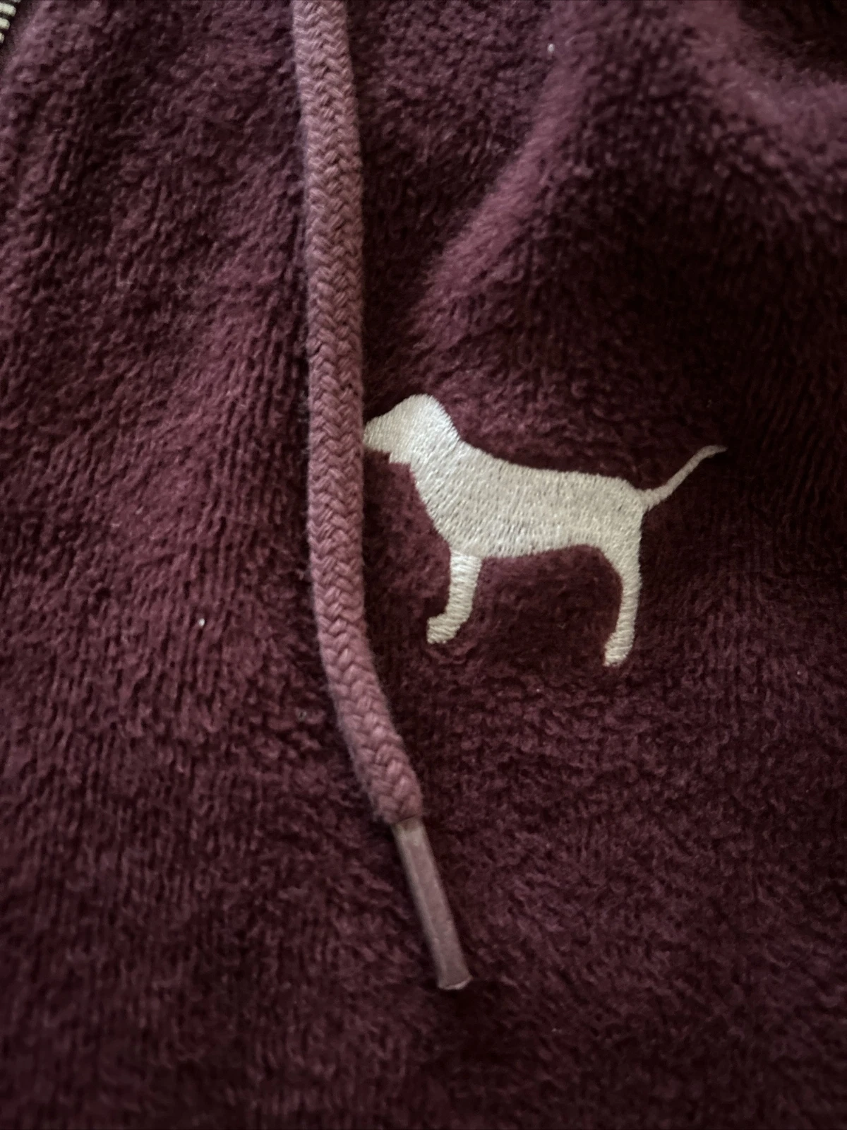 UNDERCOVER Felpa con cappuccio rosa super morbida pile Victoria Secret mezza cerniera rara grande