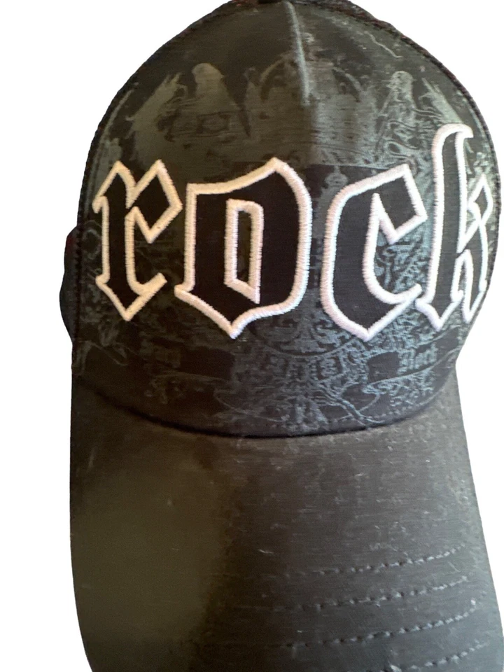 Gorra ajustable Hard Rock Café negra sobre negra ROCK Chicago Foto 2 de 4