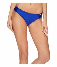 Luli Fama Cosita Buena L73628 Full Ruched Back Bikini Bottom in Blue Size L