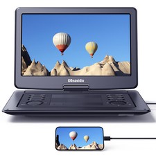 19" HD Portable DVD Player with 16" Large Screen Battery HDMI Sync TV USB MP4