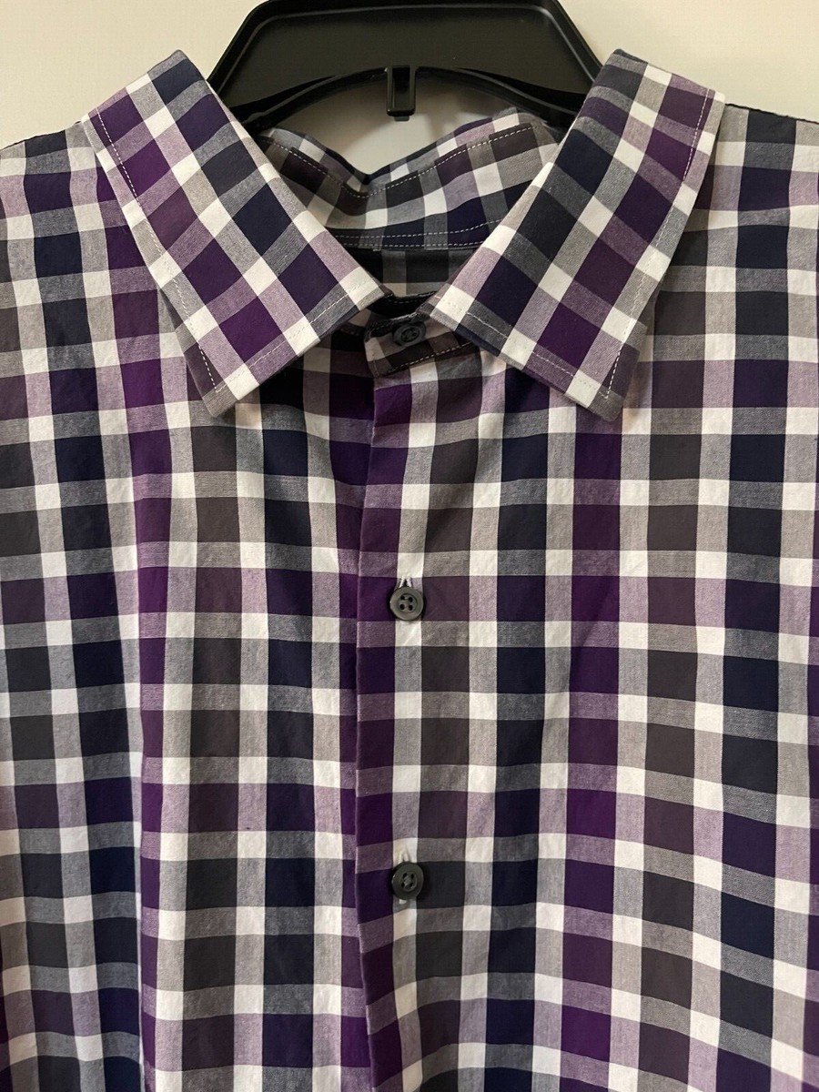 Synergy Men's big and tall size 3XL longsleeve collared purple/black plaid shirt | eBay Synergy Men's big and tall size 3XL longsleeve collared purple/black plaid shirt | eBay