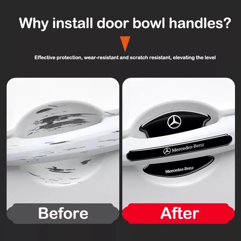 Fits for Mercedes Benz 8pcs Car Door Handle Bowl Scratch Sticker Protector Film - Изображение 4 из 4