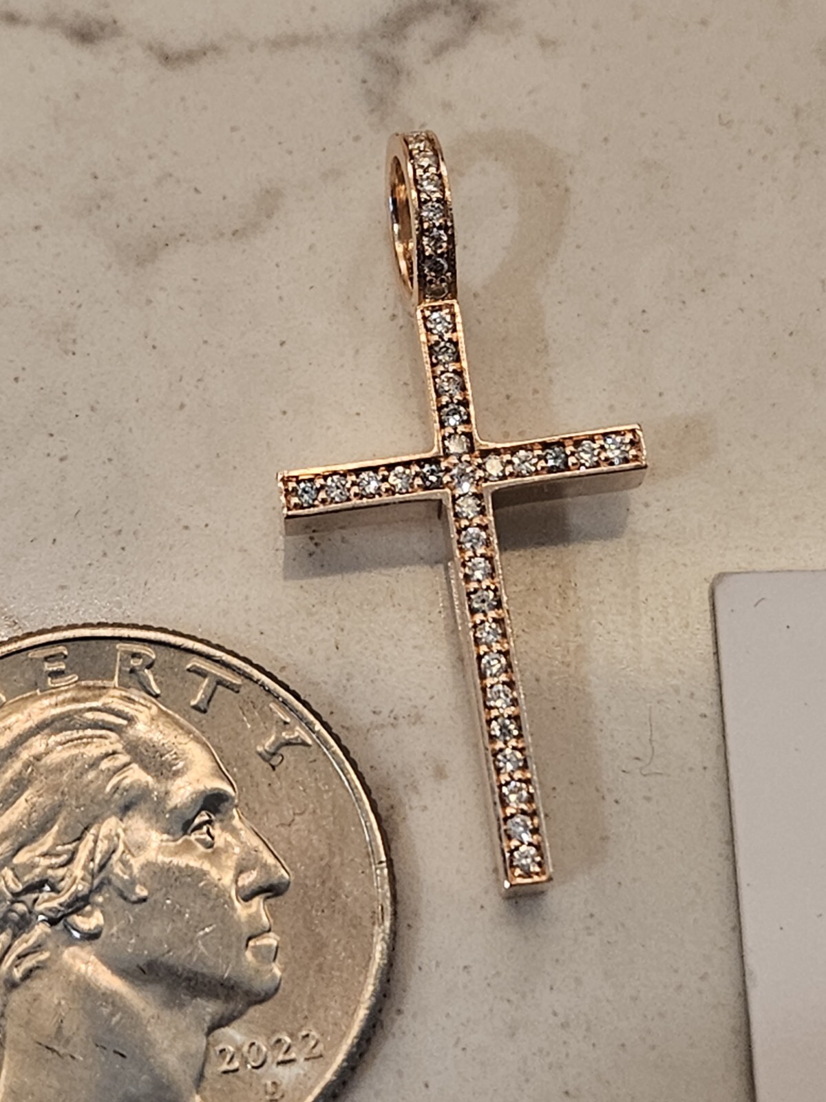 Jacoje 14kt Rose Gold Diamond Mini Boss Cross Pendant eBay