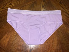 NWT Victoria's Secret Purple Lilac Stretch Logo Waist Cotton Hip Hugger Panty Lg