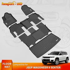 3 Row Floor Mats &Cargo Liner For 2022-2025 Jeep Wagoneer TPE Rubber All-Weather