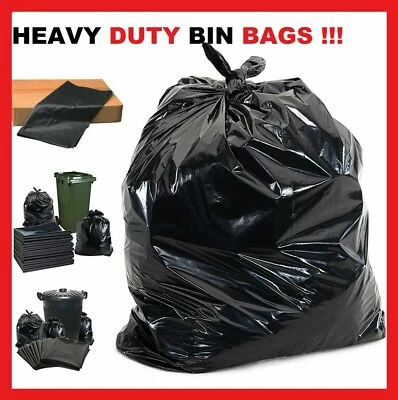 SUPREME TTF EXTRA STRONG HEAVY DUTY BLACK BIN LINERS RUBBISH BAGS WASTE REFUSE SACKS