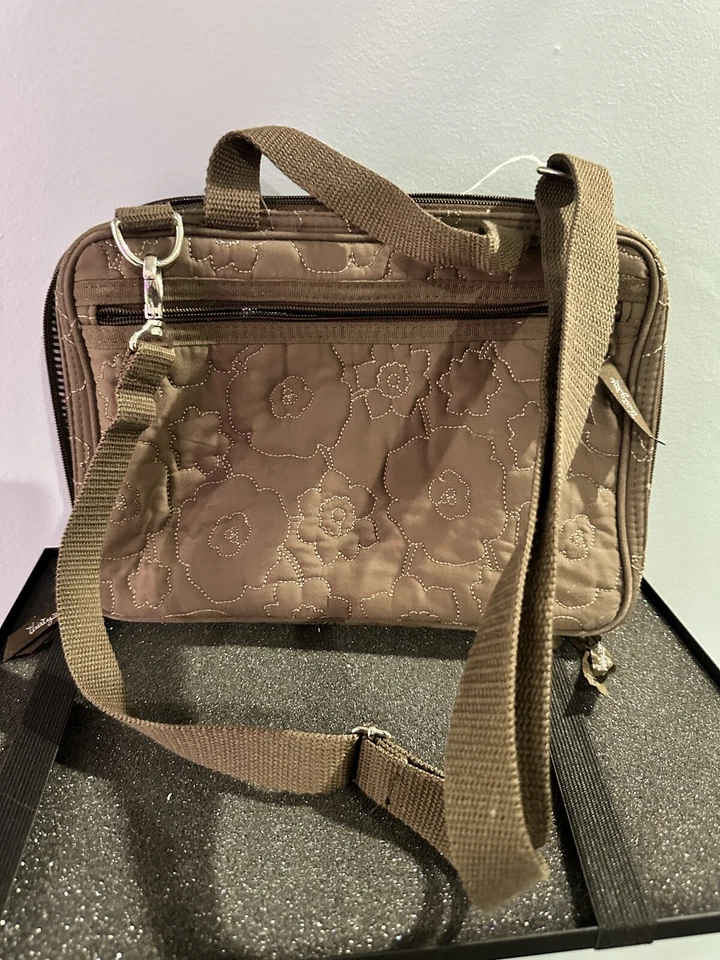 Thirty-One Quilt Poppy Multi-Compartment Travel Cosmetic Organizer Bag-brown - Image 3 of 4