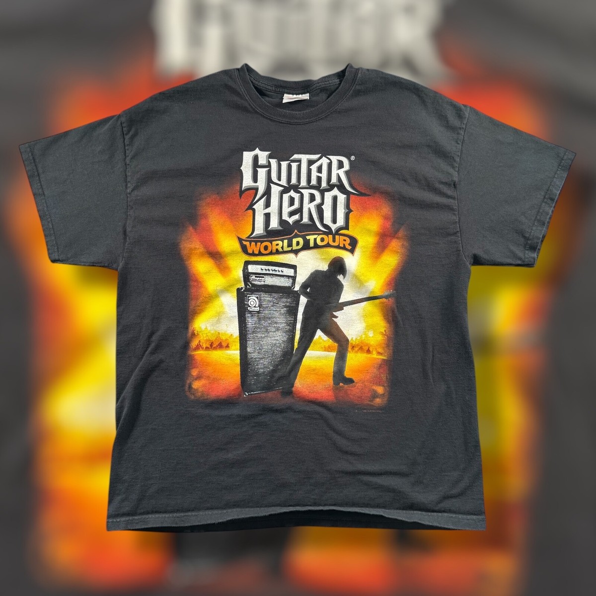 Y2K Vintage Guitar Hero World Tour Ampeg Official TShirt XL
