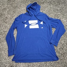 Under Armour Men's Lightweight Hoodie Long Sleeve Blue Graphic Sportstyle Large