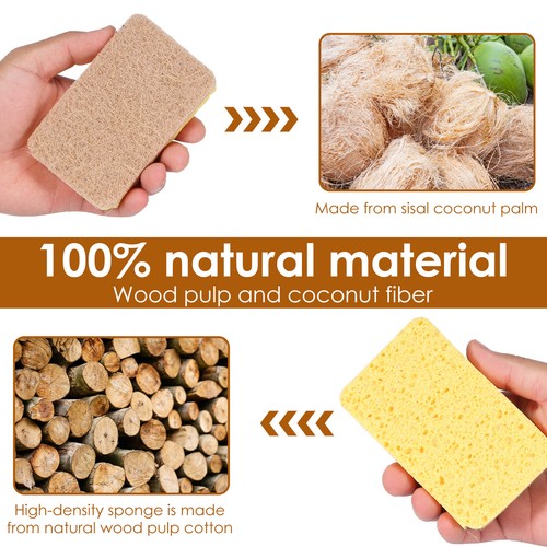 18 Pack Natural Kitchen Sponges Eco-Friendly Dish Sponge for Kitchen>< - Picture 5 of 14