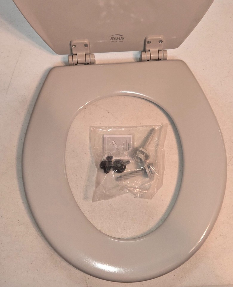 Bemis 500EC 062 Ice Gray Molded Wood Round Toilet Seat Easy Clean