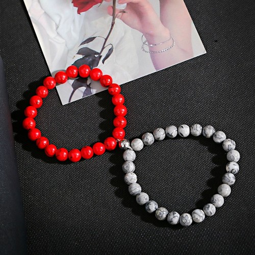 2Pcs/set Magnetic Couple Bracelet Love Friendship Distance Stone Bracelets Gift - Picture 31 of 90