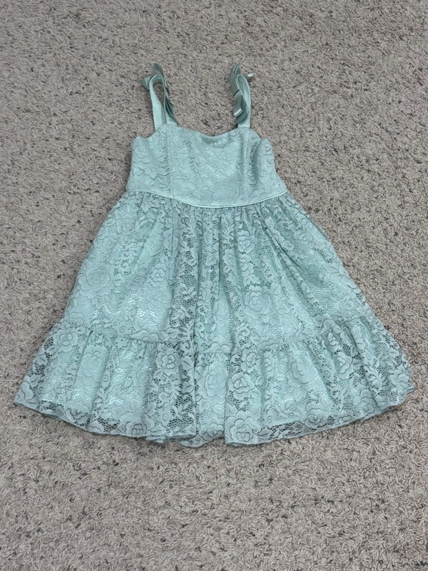 Zunie Youth Girls Dress Lace Tulle Light Green Never Worn NWOT