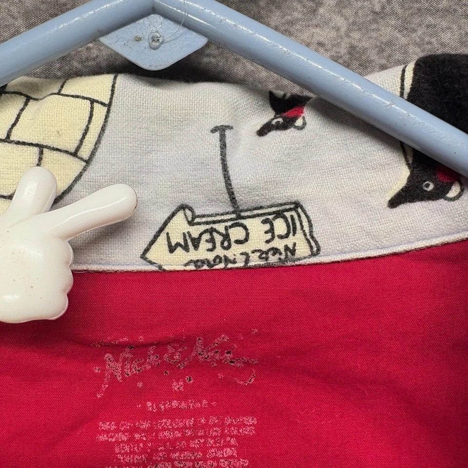 Nick & Nora Womens Penguin Pajama Set Size M Light Blue Top Pants Flannel Winter - Image 3 of 4