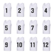 Set of 12 (1-12) Numbered Pinnies/Scrimmage Vest/Team Practice Jerseys for Ch...